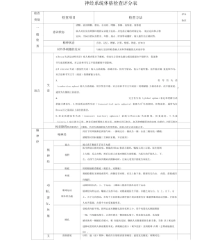 神经系统体格检查评分标准