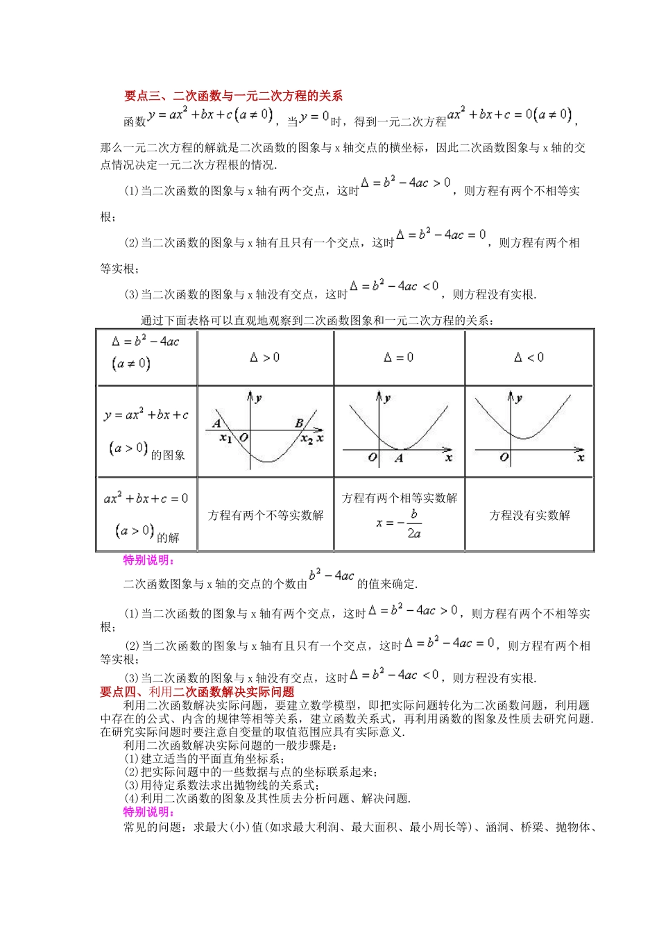 2026中考人教九年级数学上册基础夯实讲练-专题22.35 《二次函数》全章复习与巩固（知识讲解）（附名师详解）_第3页