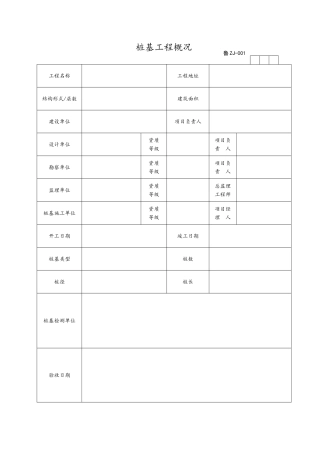 管理规程表格(桩基工程)