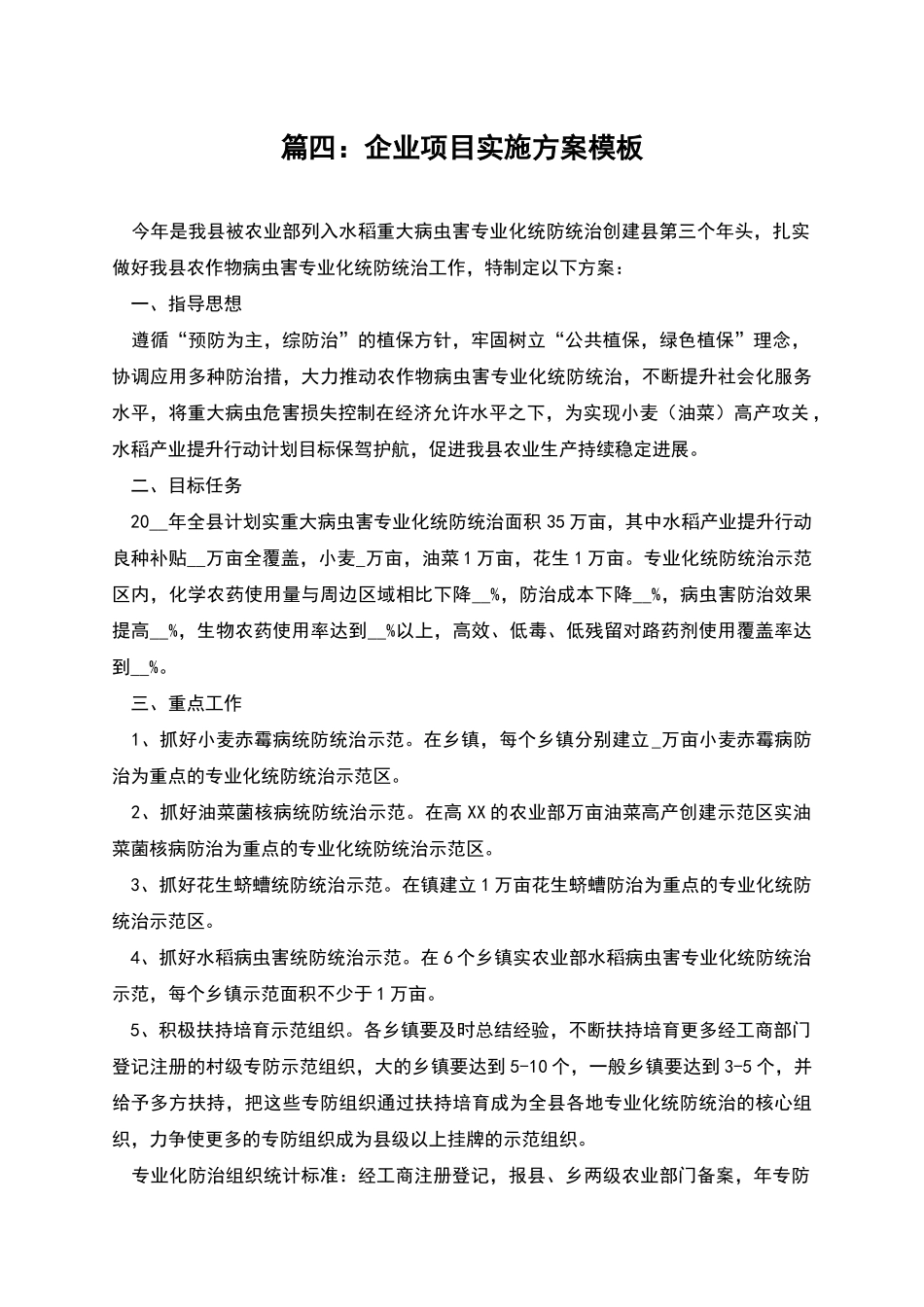 篇四：企业项目实施方案模板_第1页