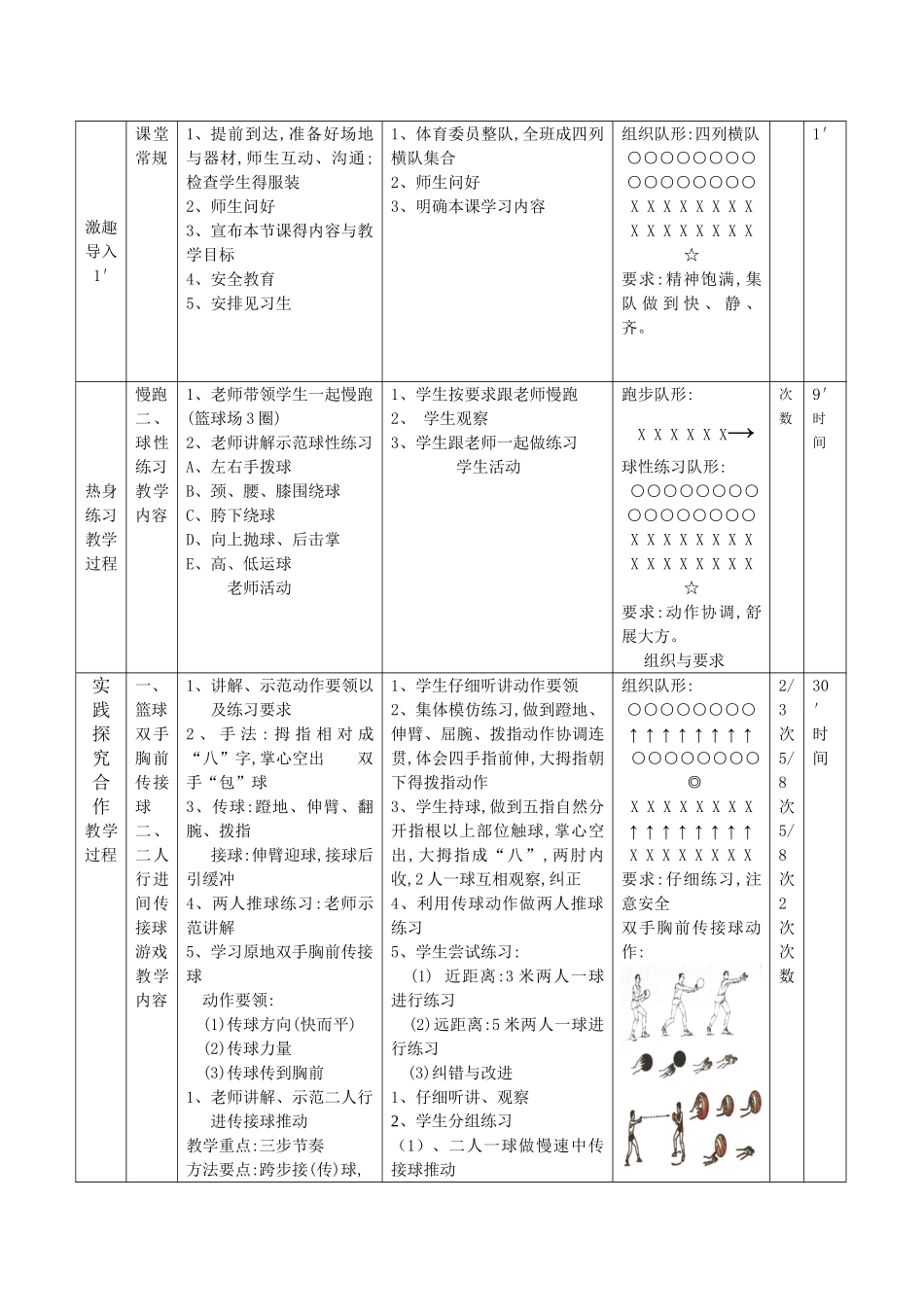 篮球双手胸前传接球教案_第3页