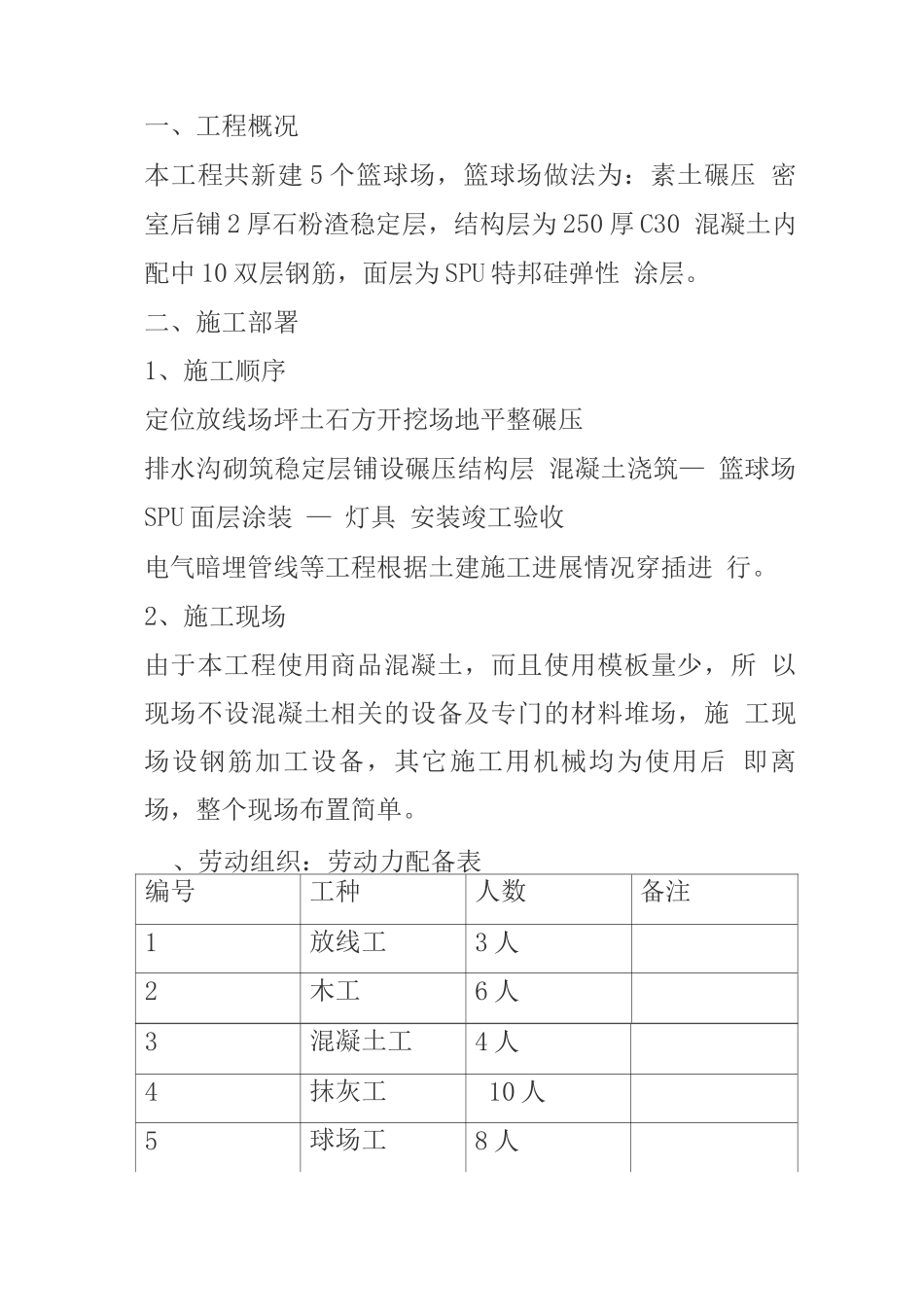 篮球场施工方案模板_第2页