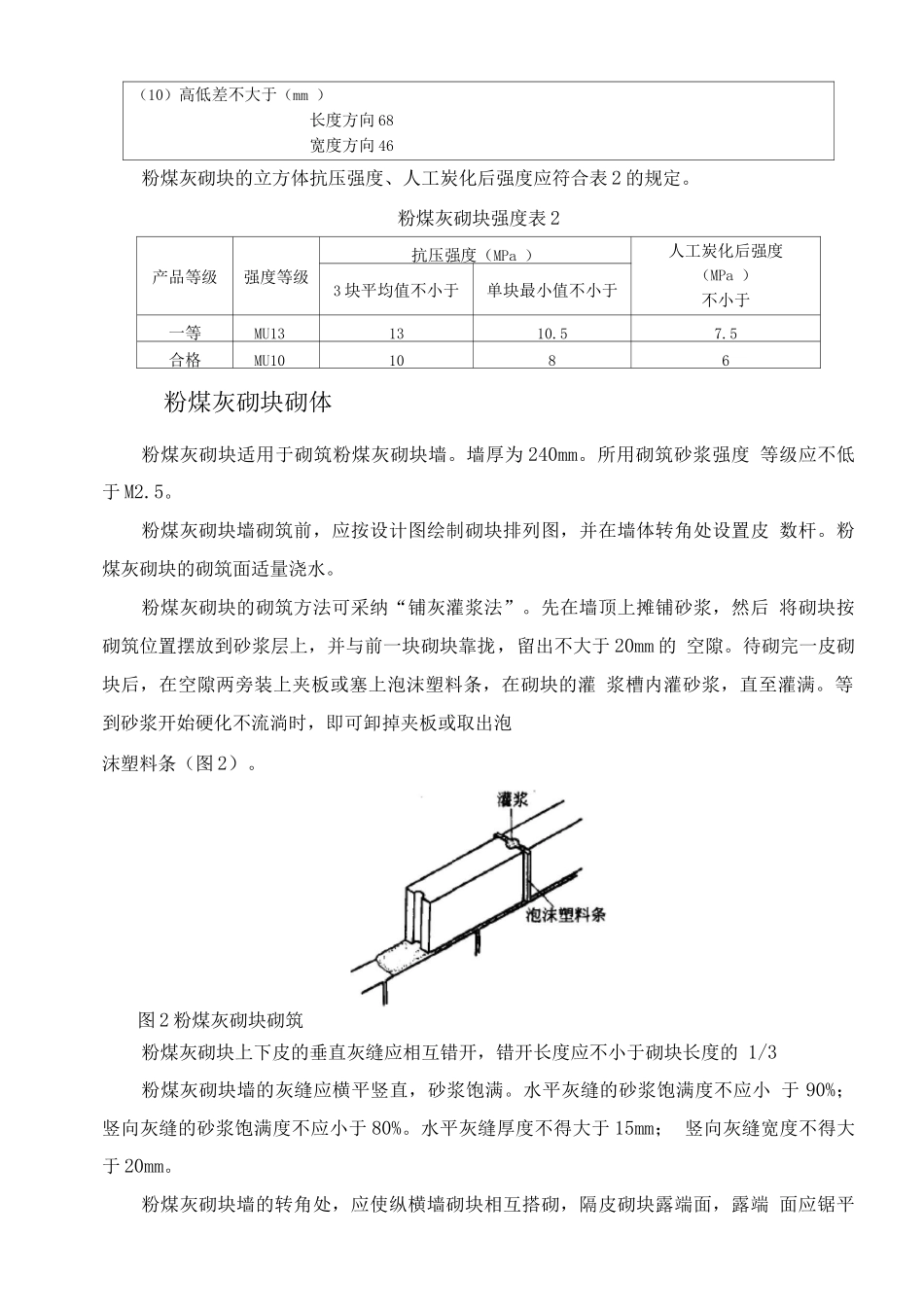 粉煤灰砌块工程施工方法_第2页