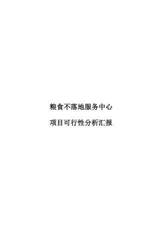 粮食不落地服务中心项目可行性分析报告