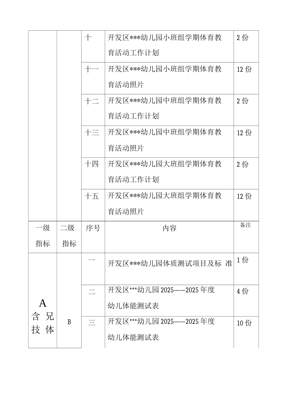 精品创意之省示范园卷内目录及所需材料设计_第2页