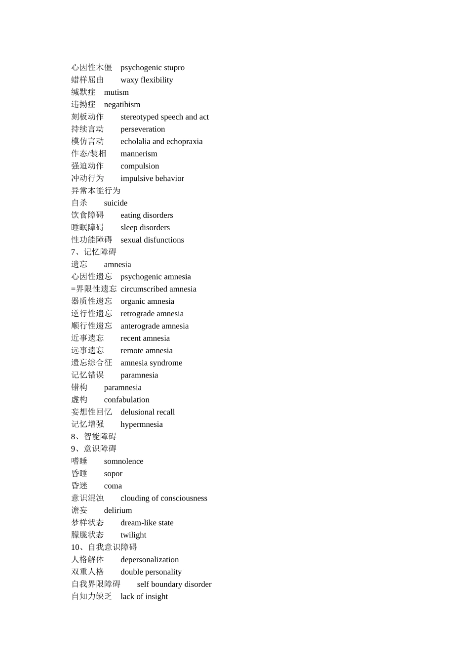 精神病学英汉文对照_第3页