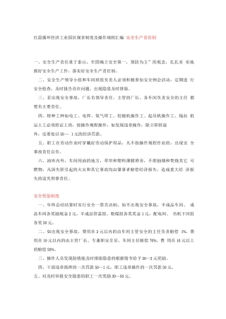 红晨循环经济工业园区规章制度及操作规程