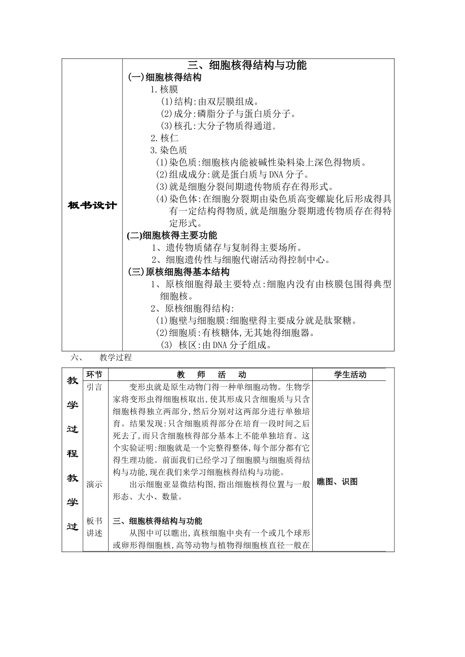细胞核的结构与功能-教案_第2页