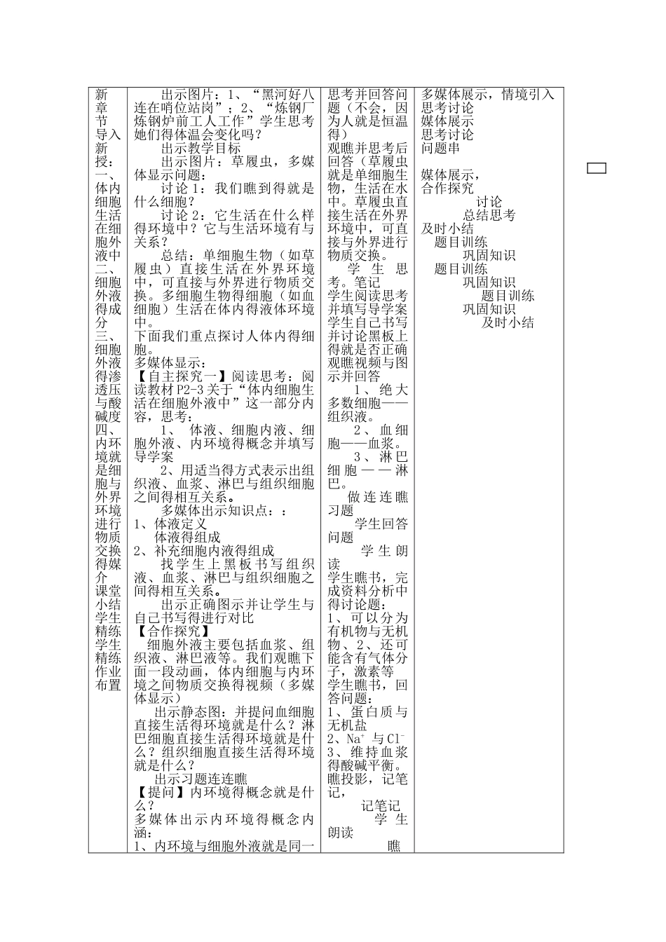 细胞生活的环境教学设计_第3页