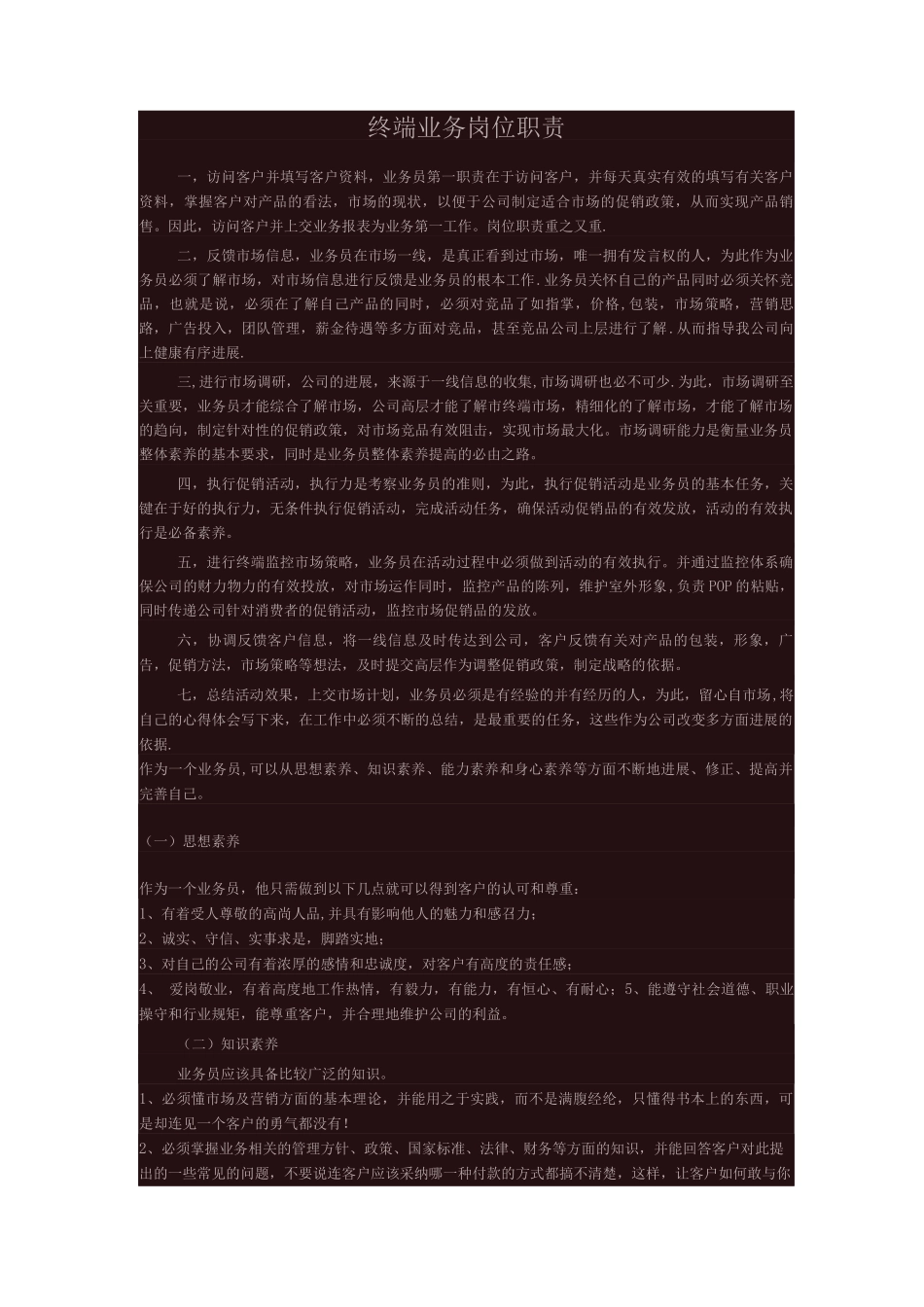 终端业务岗位职责_第1页