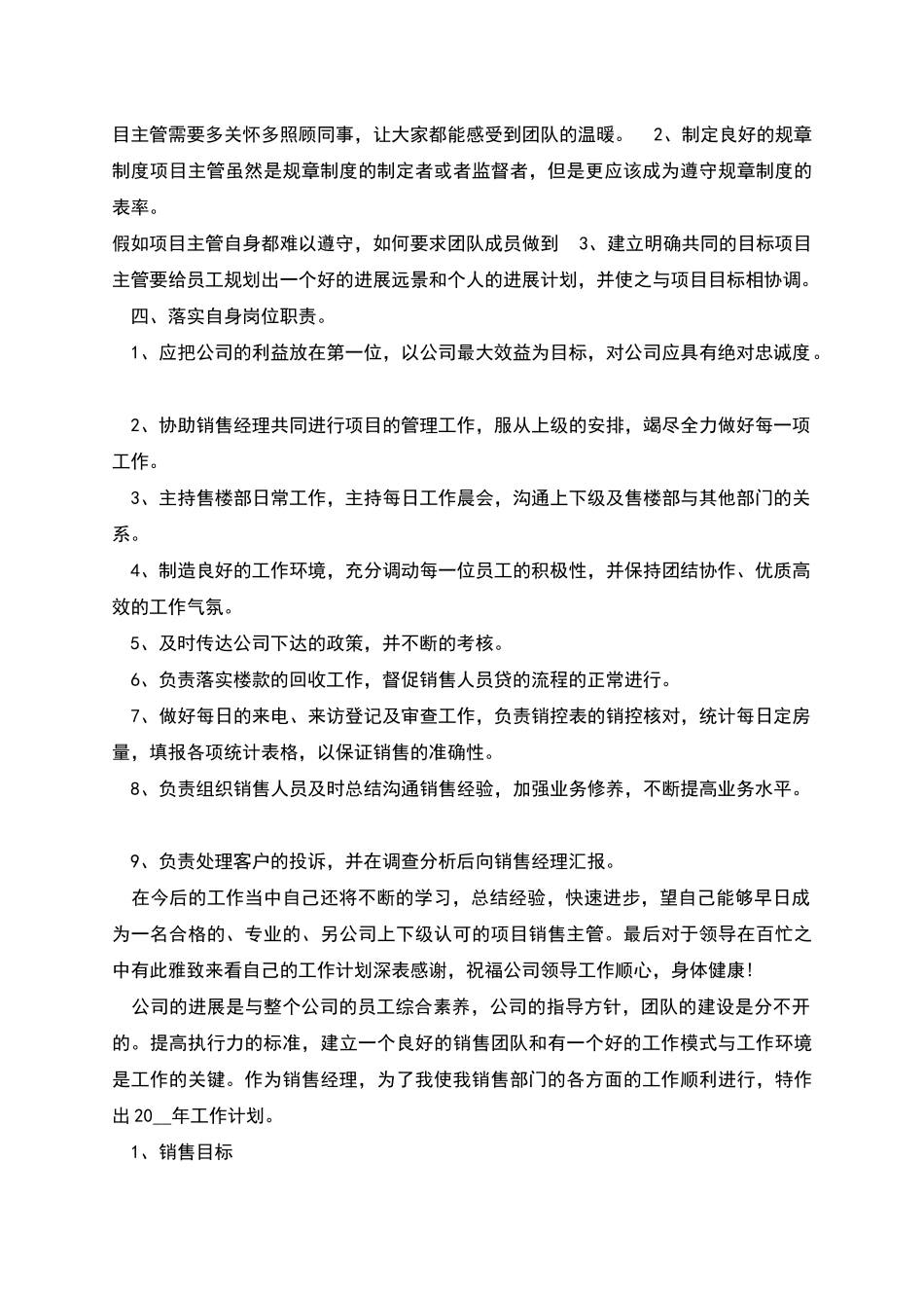 经理销售工作计划新版多篇_第3页