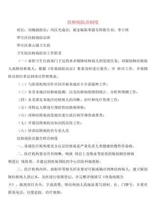 结核病防治制度
