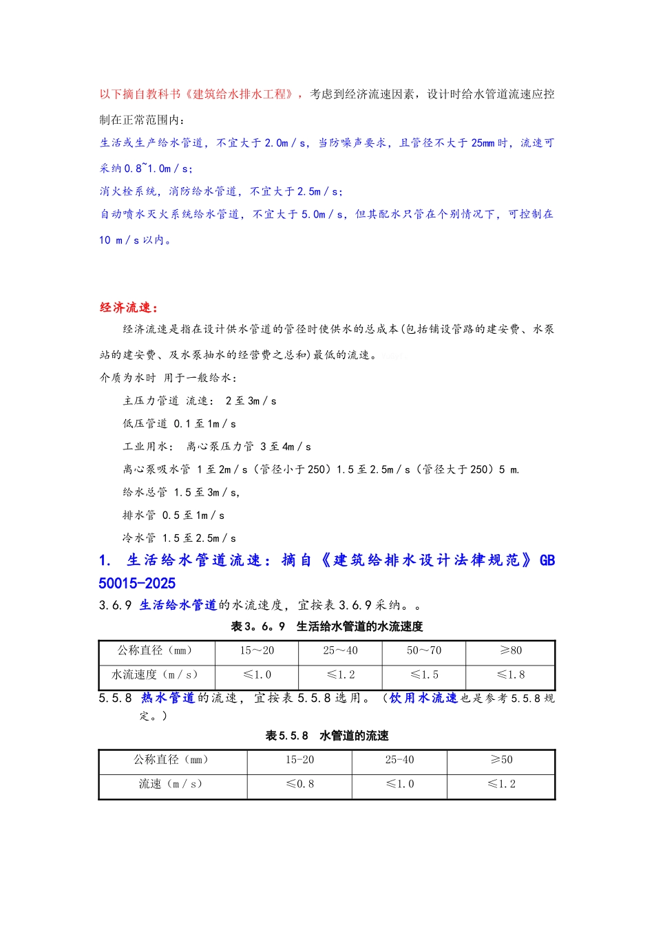 给排水管道流速常用数据_第1页