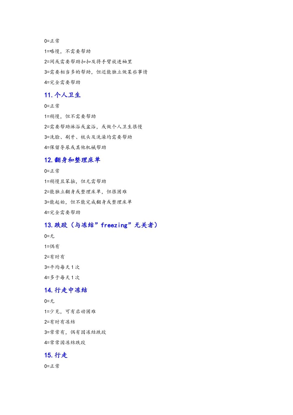 统一帕金森病评定量表UPDRS_第3页
