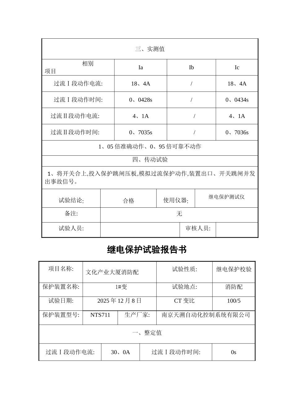 继电保护试验报告_第2页