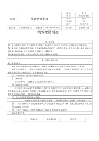 绩效激励制度-发文版