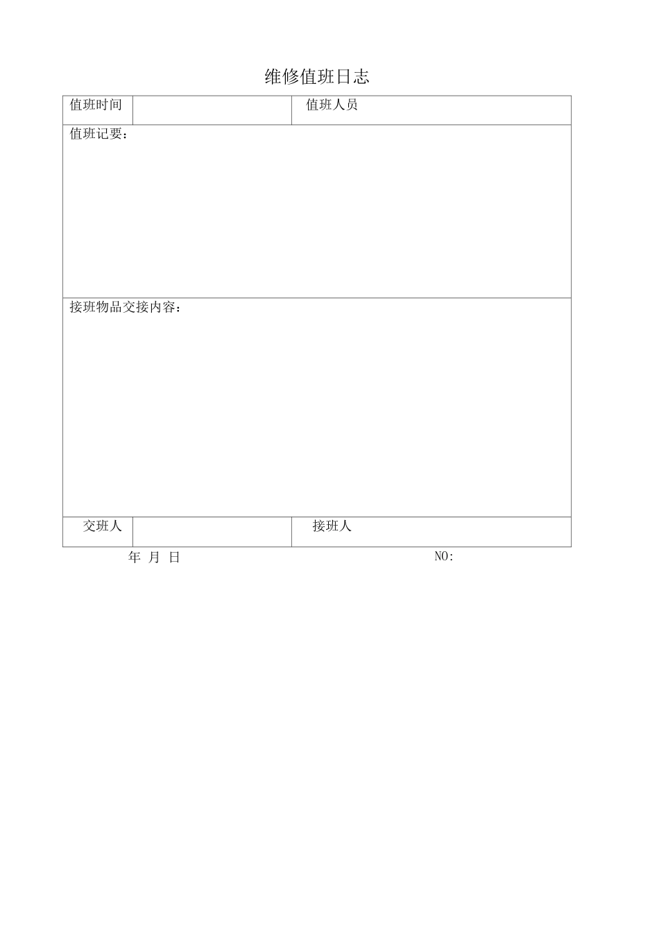 维修值班日志_第1页