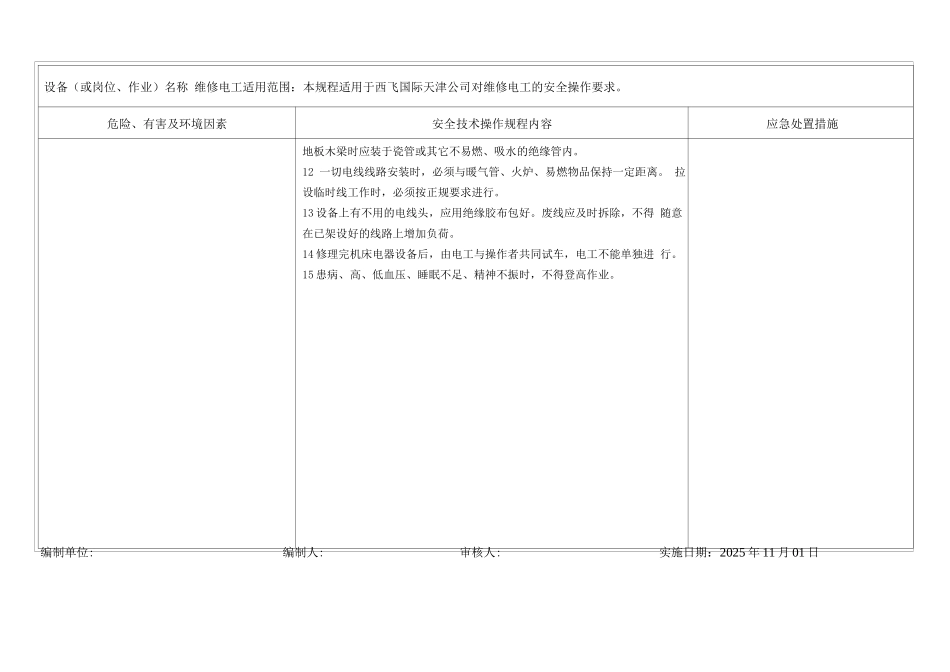 维修电工安全技术操作规程_第3页