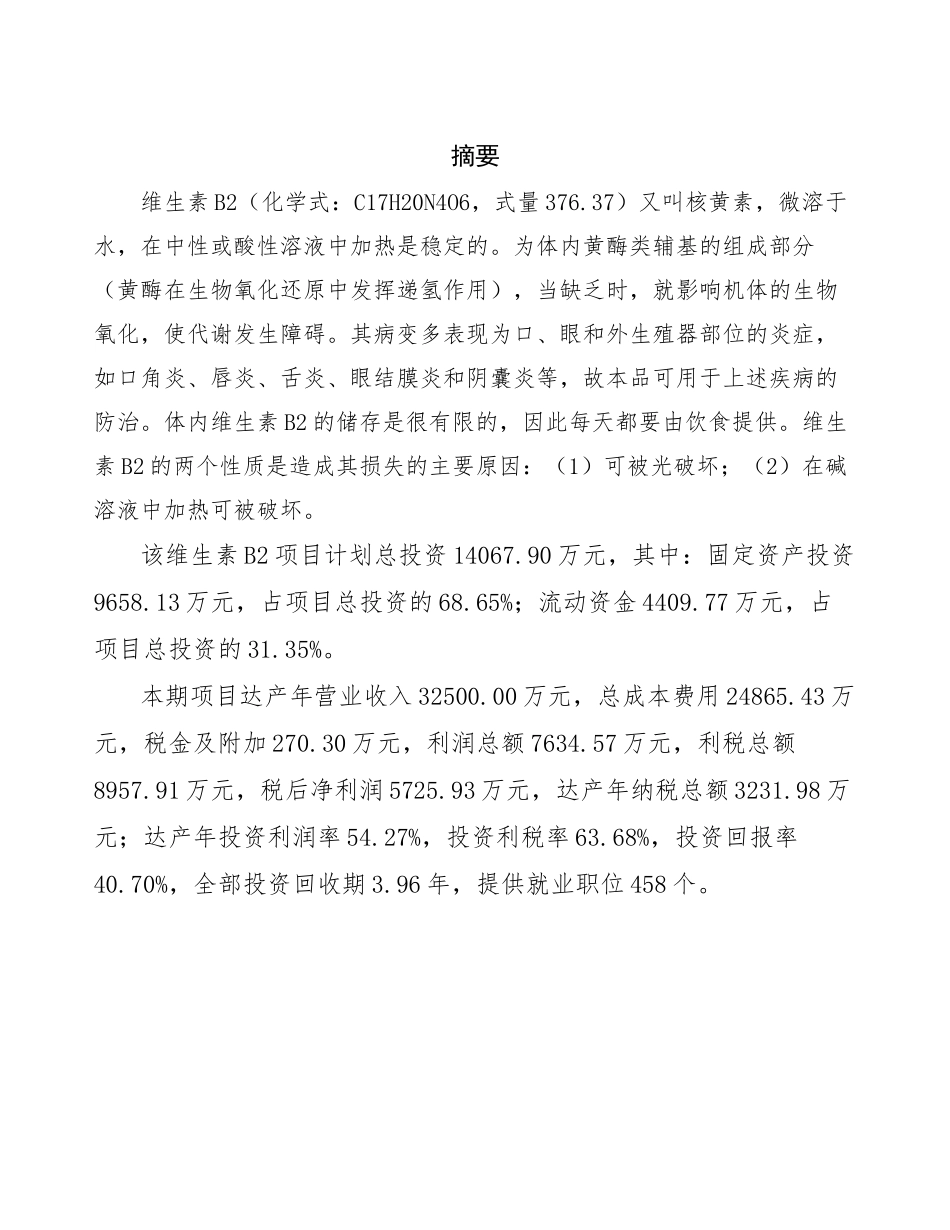 维生素B2项目可行性方案_第2页