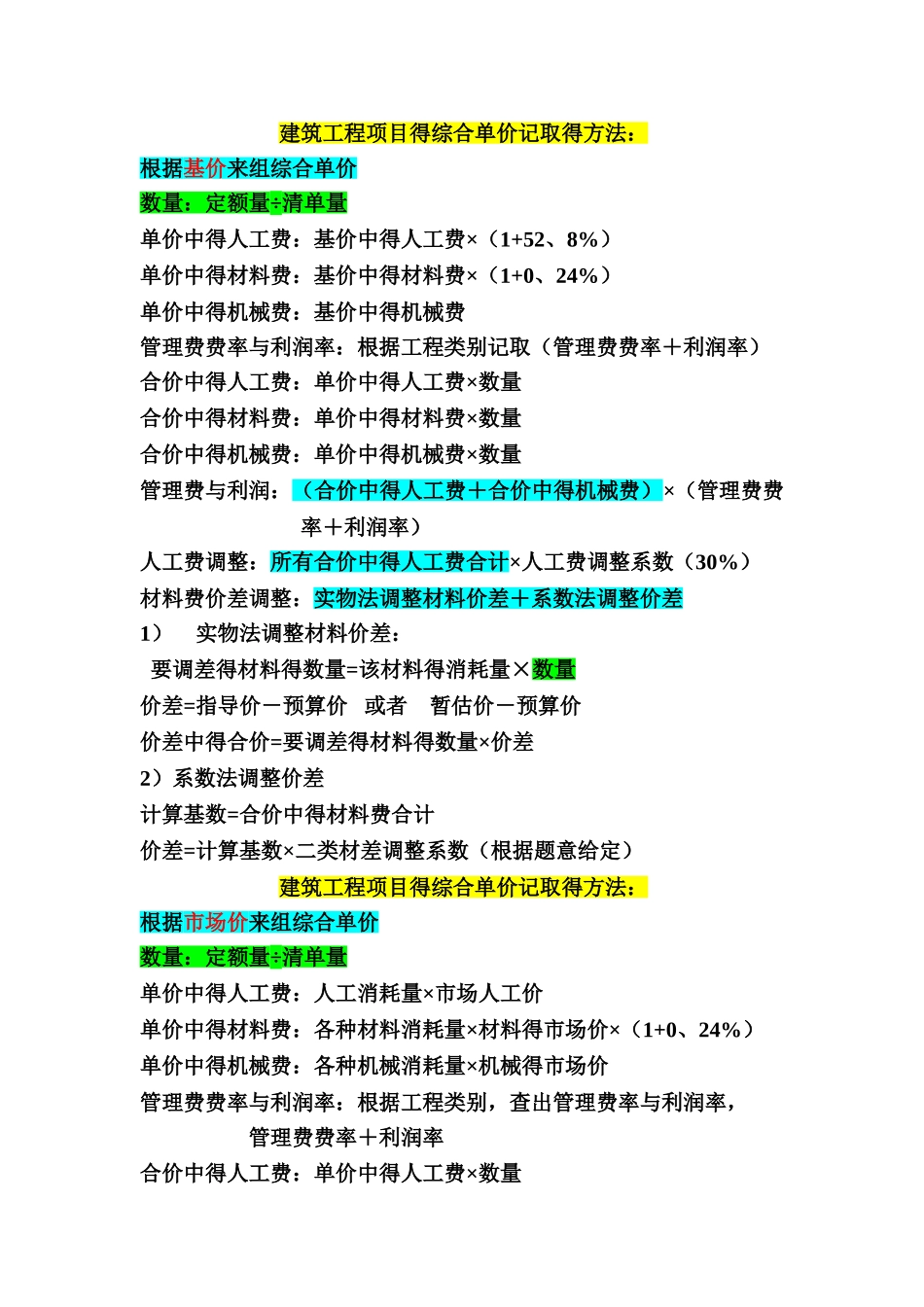 综合单价的计算方法_第1页
