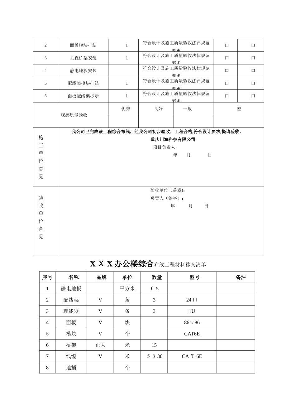 综合布线验收报告_第2页