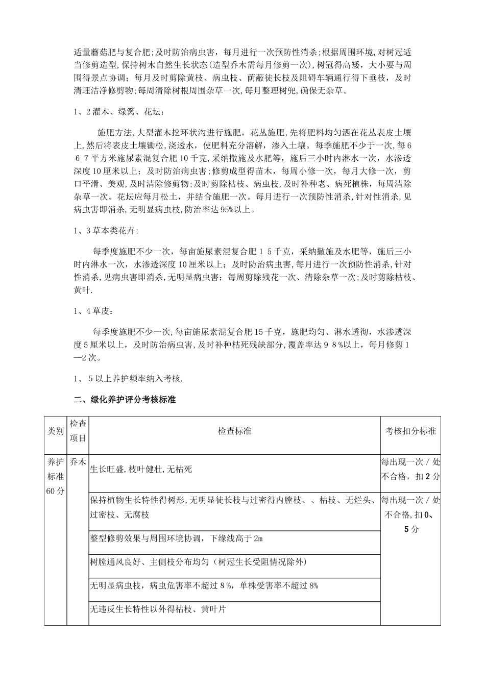 绿化养护服务及评分标准_第3页