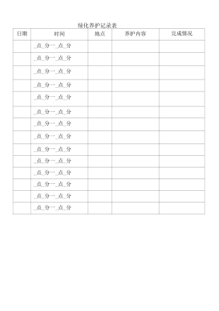 绿化养护记录表