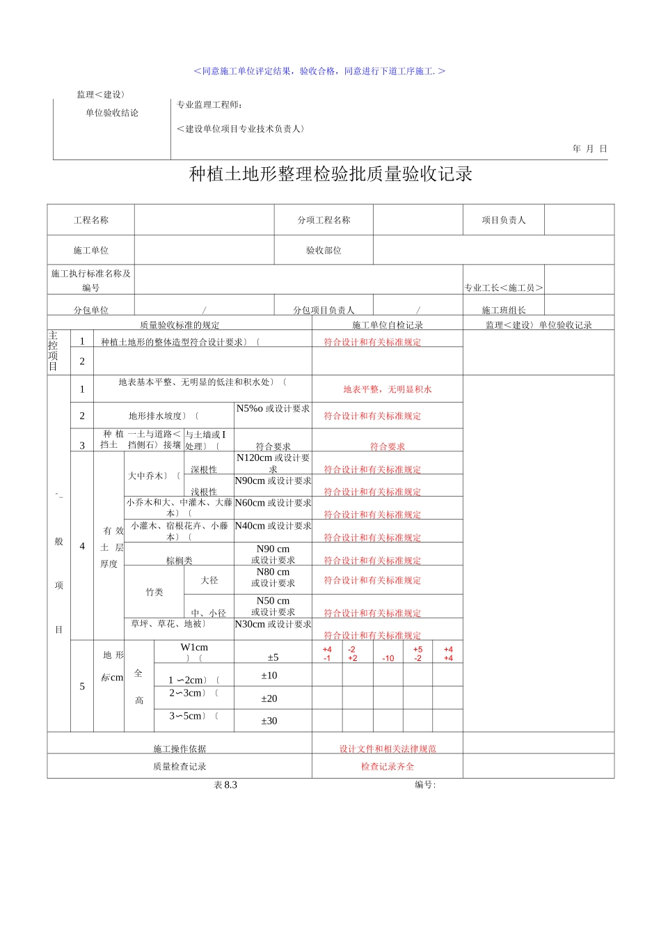 绿化工程各工序检验批质量验收记录文本_第2页