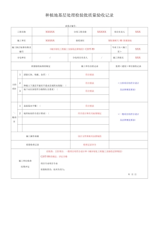 绿化工程各工序检验批质量验收记录文本