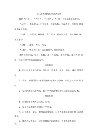 绿化带及树圈杂草清洁方案