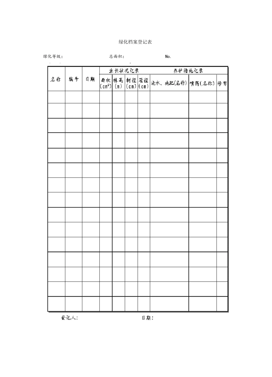 绿化档案登记表_第1页