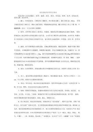 绿化种植养护组织及要求