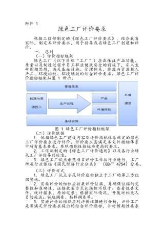 绿色工厂评价要求