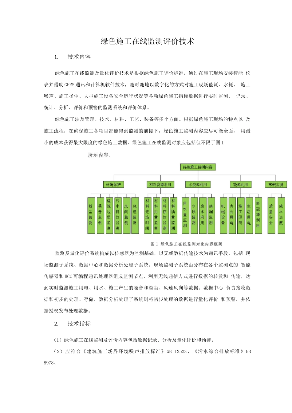 绿色施工新技术-绿色施工在线监测评价技术_第1页