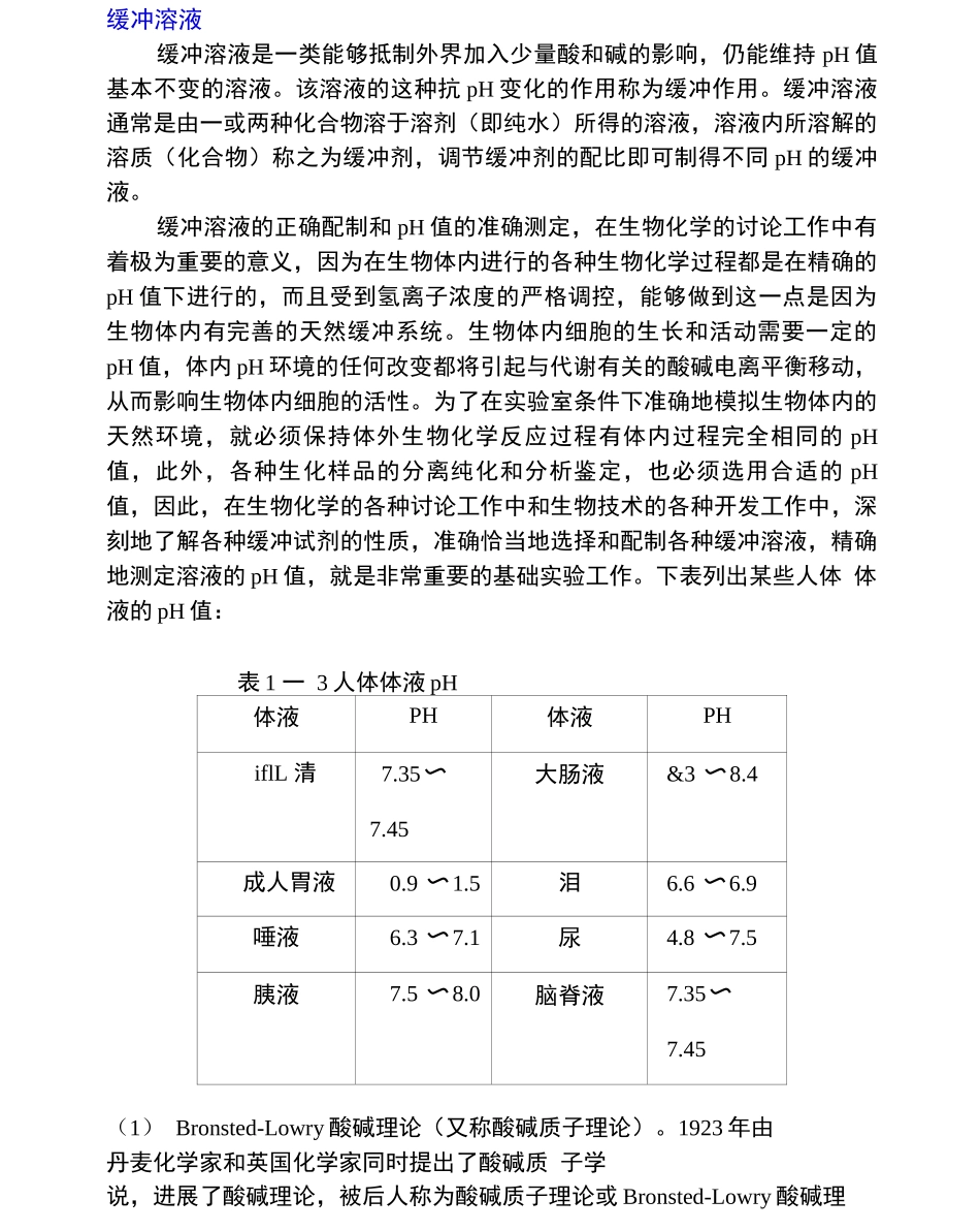 缓冲溶液的配制Word版_第1页