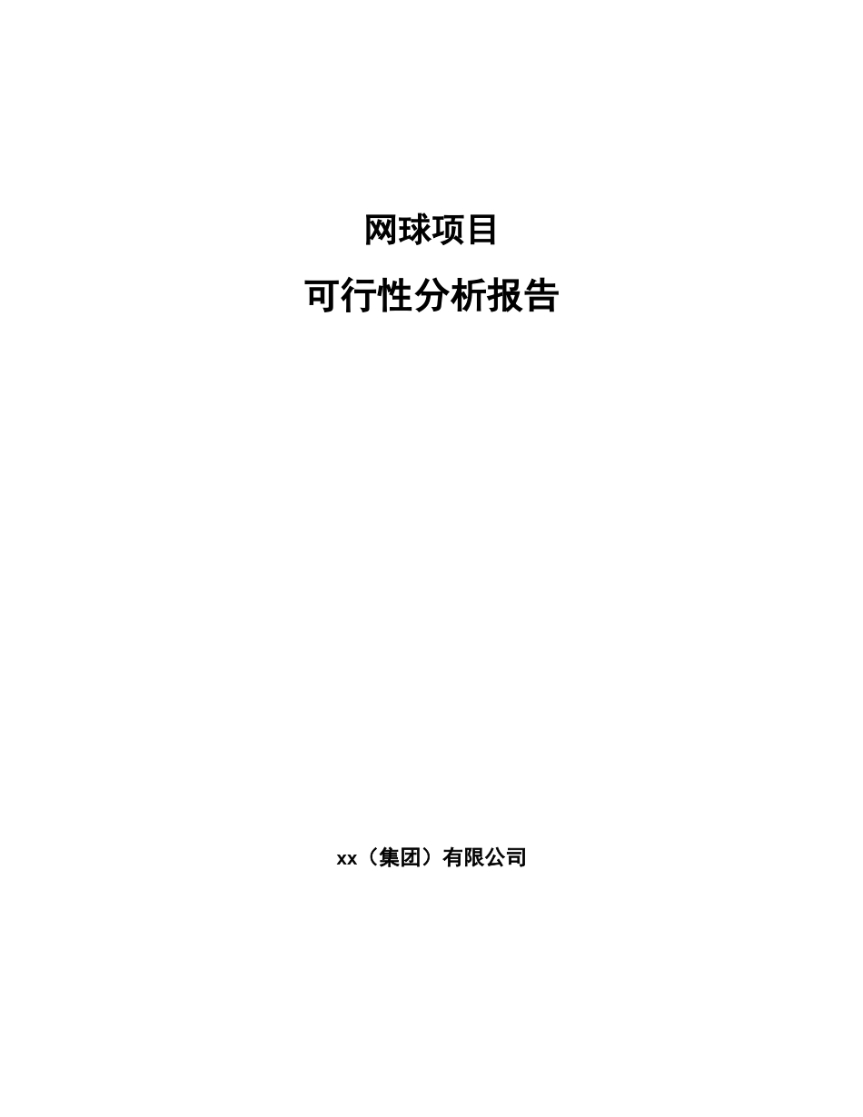 网球项目可行性分析报告参考范文_第1页