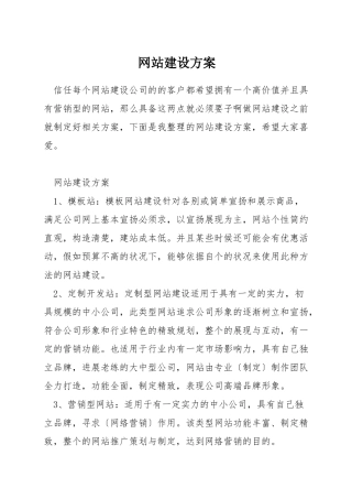 网站建设方案