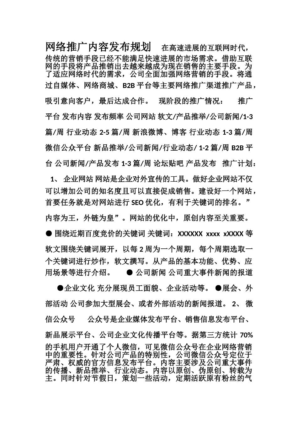 网络推广内容发布规划_第1页