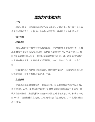 美丽大桥建设方案