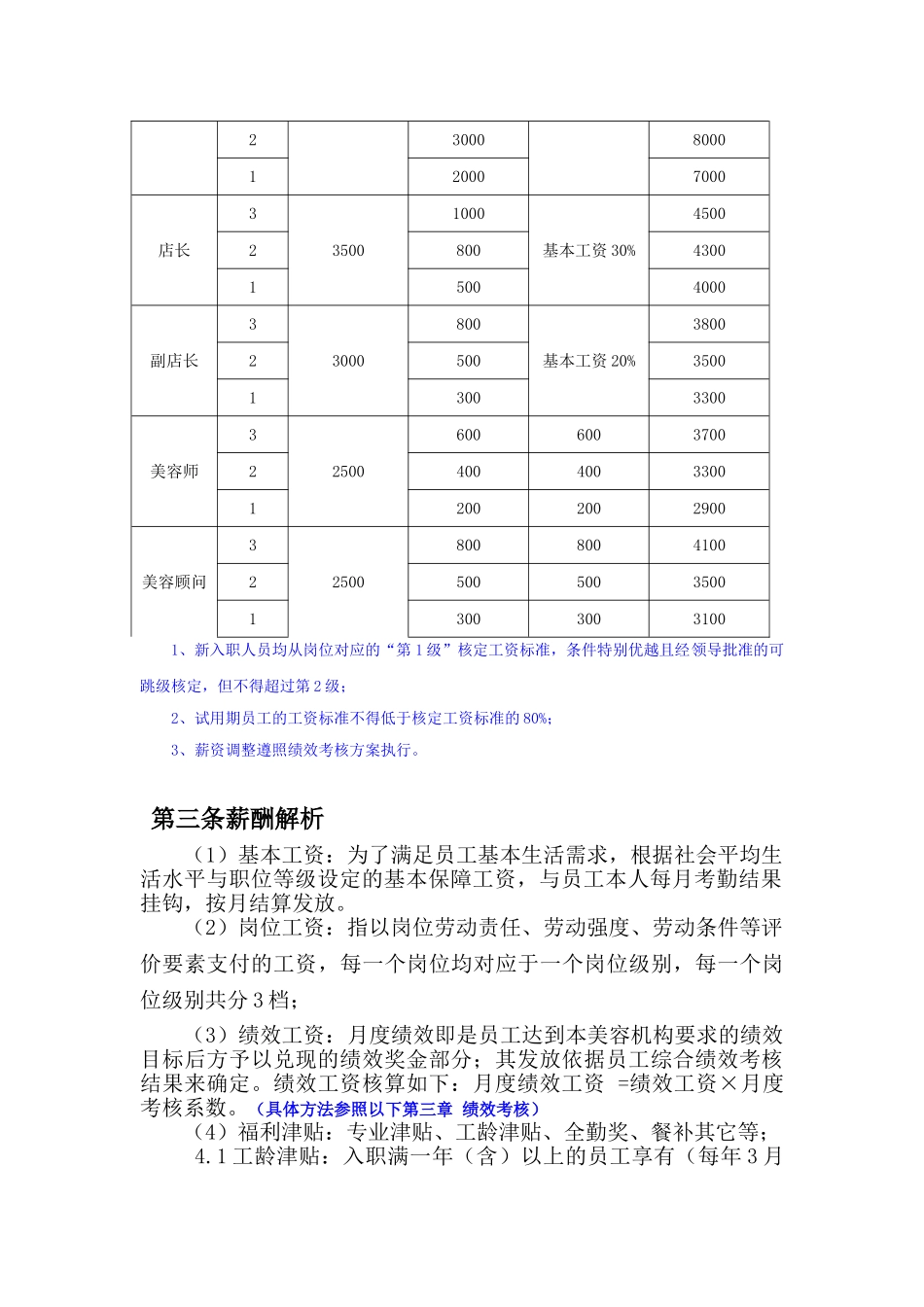 美容机构薪酬绩效考核方案_第2页