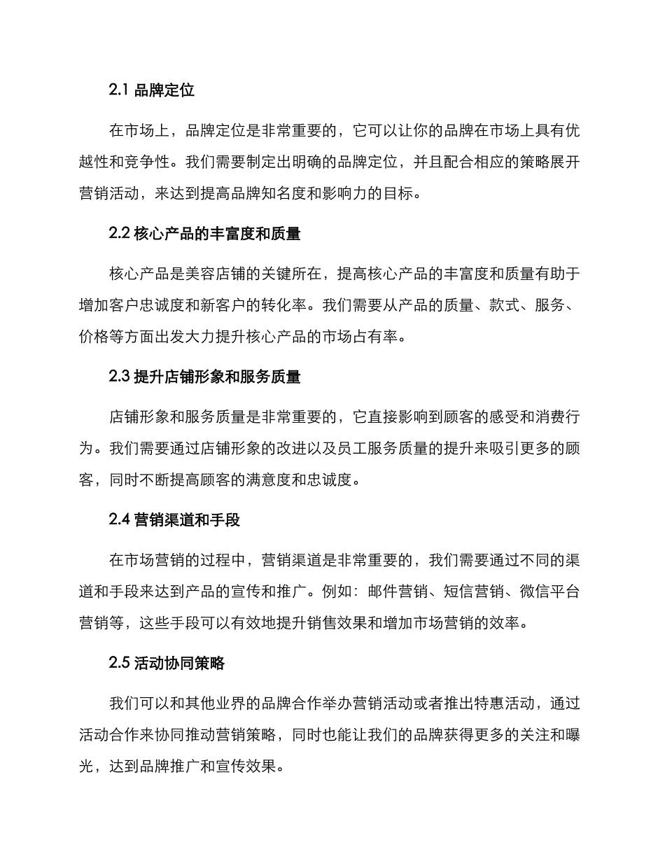 美容营销筹划方案_第2页
