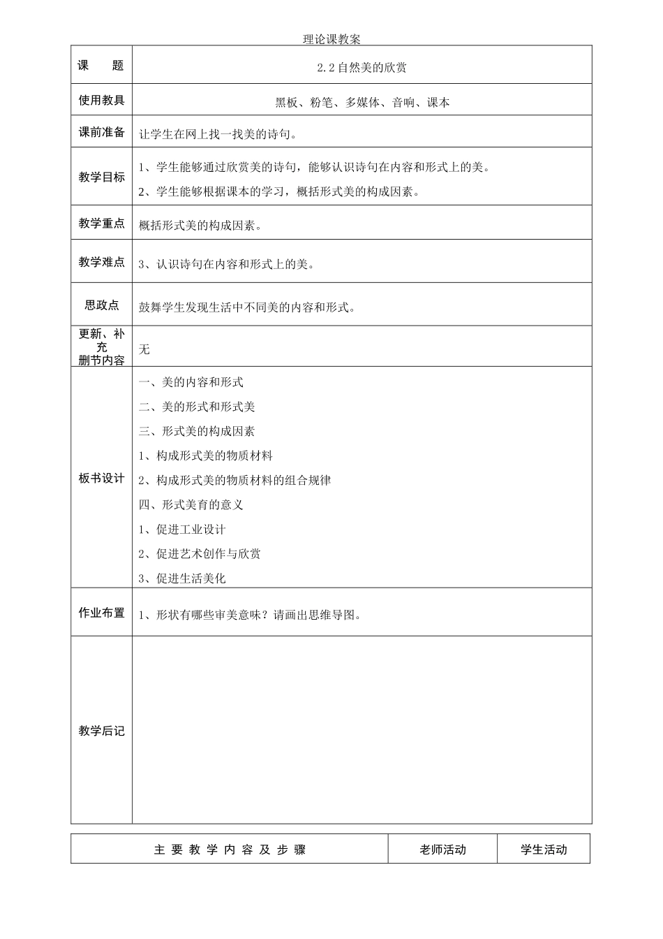 美育——美即生活-2.1形式美的欣赏-教案_第1页