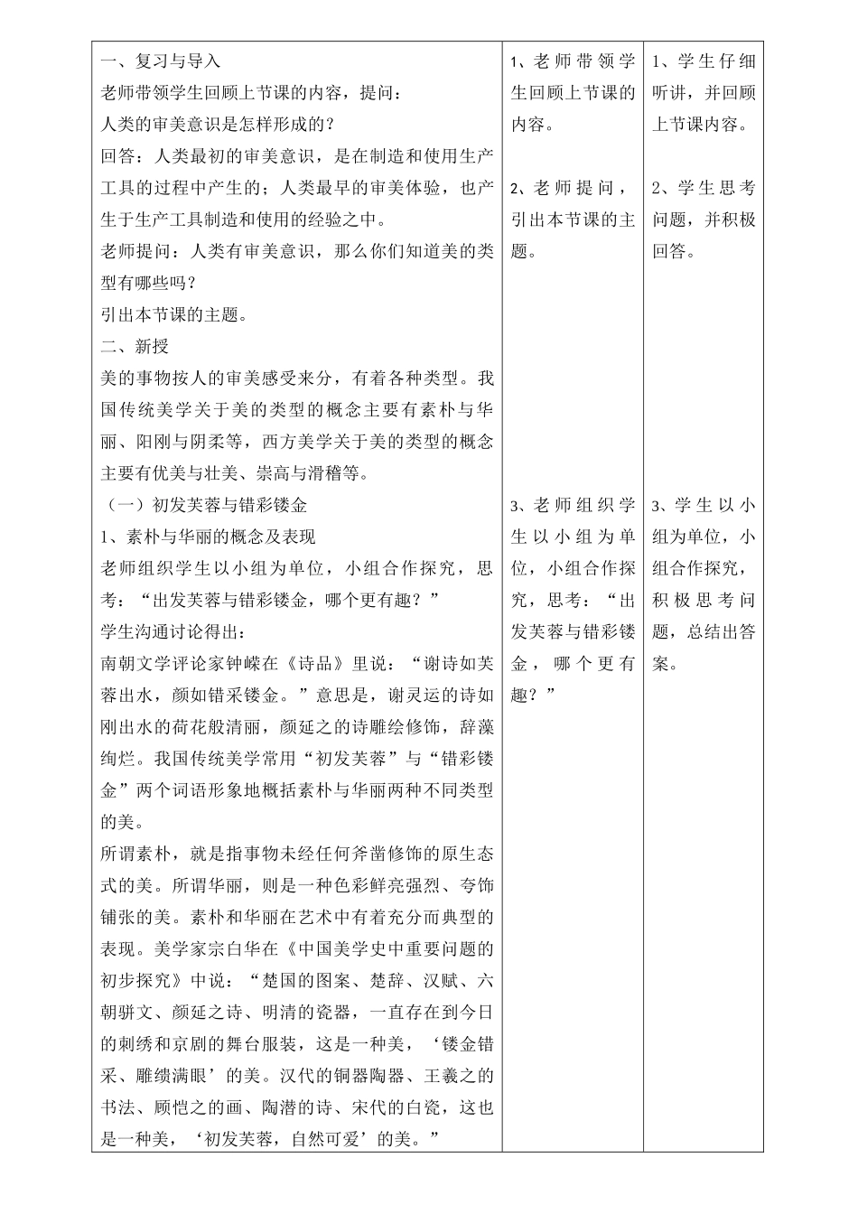 美育——美即生活--1.3-美的类型-教案_第2页