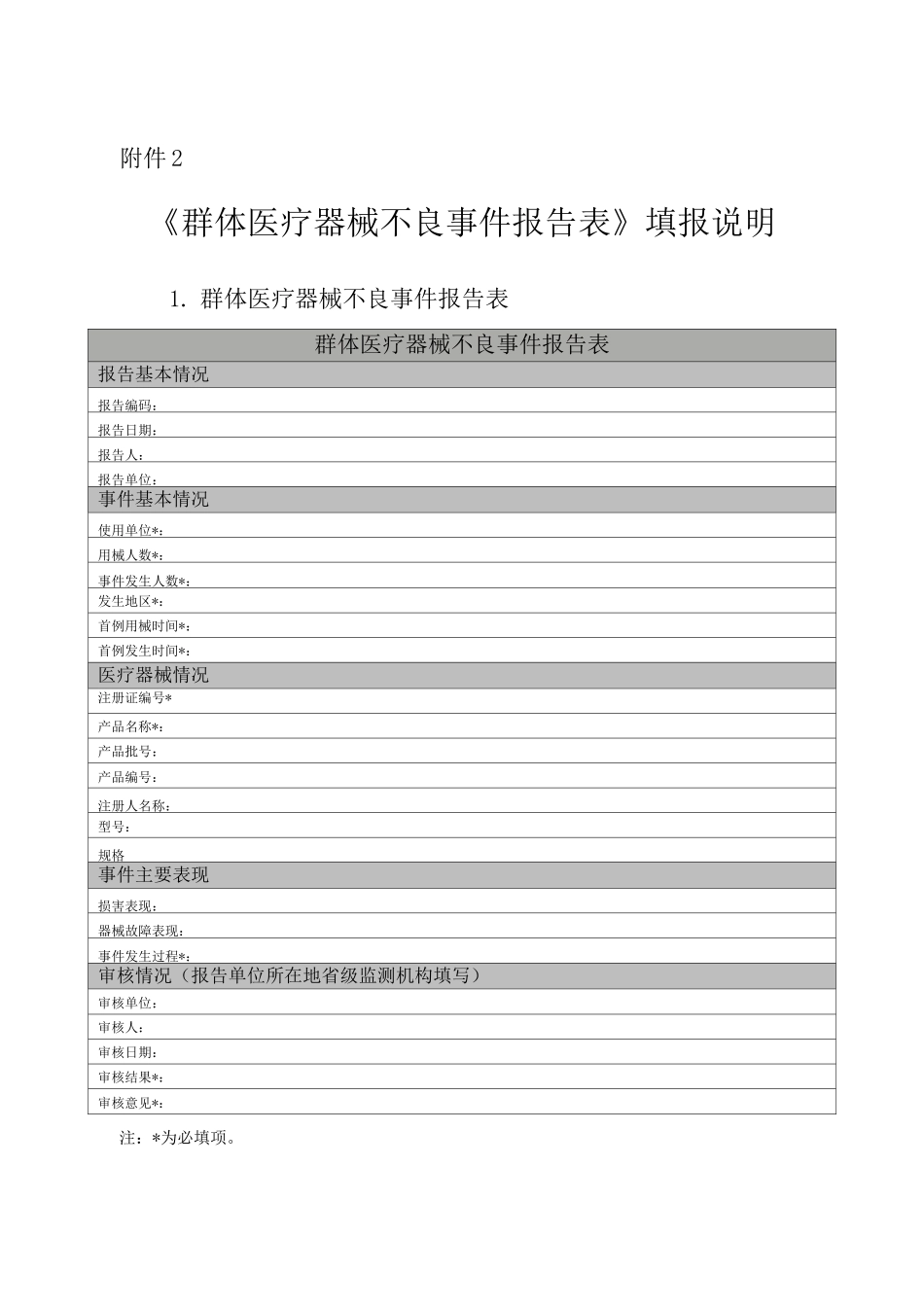 群体医疗器械不良事件报告表_第1页