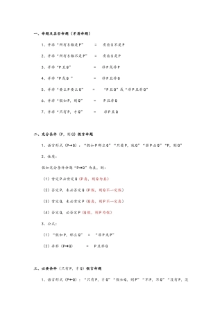 考研逻辑公式