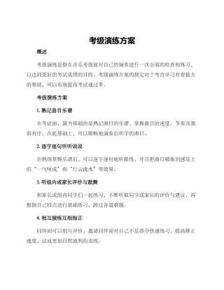 考级演练方案