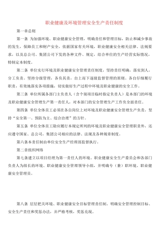 职业健康及环境管理安全生产责任制度(2篇)