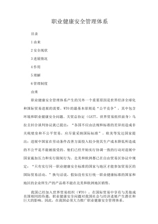 职业健康安全管理体系