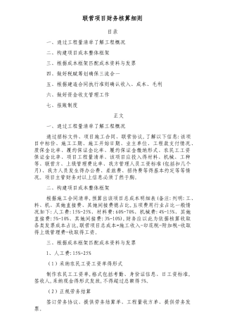 联营项目财务管理细则