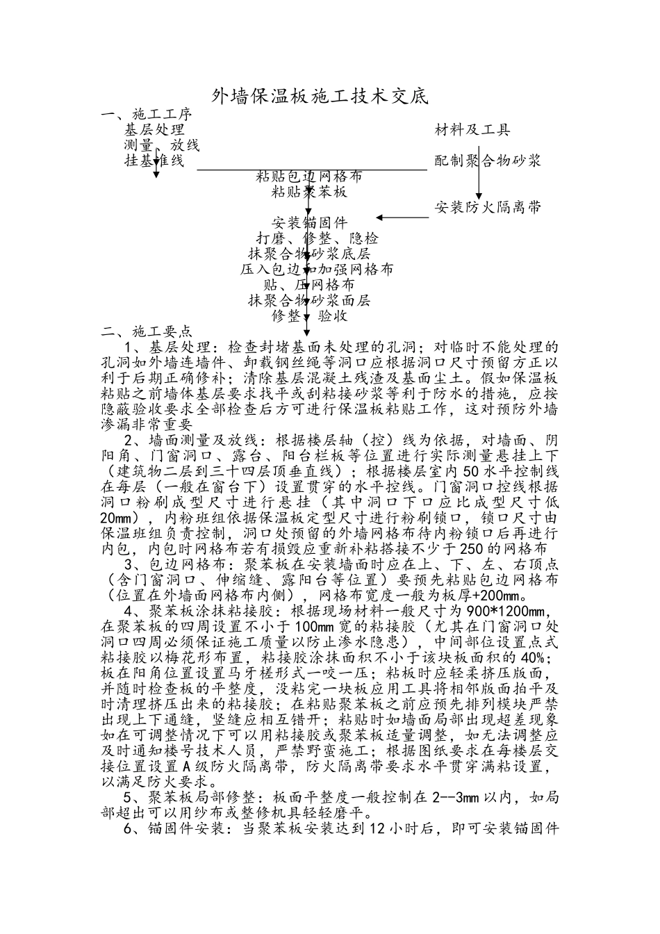 聚苯板外保温技术交底_第1页